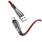 USB-кабель Hoco Anti-Bending Cable U70 (Lightning, черный/красный, 2.4A, 1.2 м)