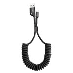 USB-кабель Baseus Fish Eye Spring Cable (USB Type C, черный, 1 м)