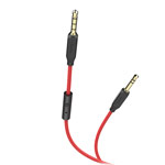AUX-кабель Hoco Aux Audio cable UPA12 (1 м, разъемы 3.5 мм, пульт/микрофон, красный)