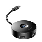 USB-хаб Baseus Round Box Hub универсальный (USB-C, 1 x USB 3.0, 4 x USB 3.0, черный)