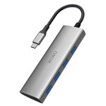 USB-хаб WIWU Alpha Hub 4-in-1 универсальный (USB-C, 4 x USB 3.0, темно-серый)