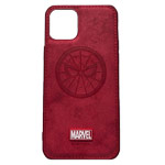 Чехол Marvel Avengers Leather case для Apple iPhone 11 pro max (Spider-Man, матерчатый)