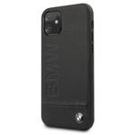 Чехол BMW Signature Real Leather для Apple iPhone 11 (черный, кожаный)