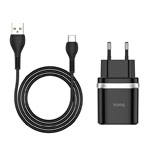 Зарядное устройство Hoco Smart Charger C12Q универсальное (сетевое, 18W, Quick Charge 3.0, USB-C-кабель, черное)