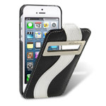 Чехол Melkco Jacka ID Type Case для Apple iPhone 5/5S (черный/белый, кожанный)