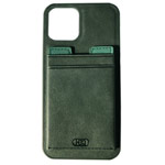 Чехол HDD Luxury Card Slot Case для Apple iPhone 12 mini (темно-зеленый, кожаный)