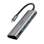 USB-хаб WIWU Alpha Hub 5-in-1 A531H универсальный (USB-C, 3 x USB 3.0, HDMI, серый)