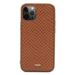 Чехол Kajsa Genuine Leather Pearl Pattern для Apple iPhone 12/12 pro (коричневый, кожаный)