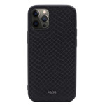 Чехол Kajsa Genuine Leather Pearl Pattern для Apple iPhone 12 pro max (черный, кожаный)