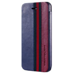 Чехол Nextouch Leather case для Apple iPhone 5/5S (синий/красный, кожанный)