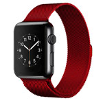 Ремешок для часов Synapse Milanese Loop для Apple Watch (42/44/45 мм, красный, стальной)