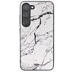 Чехол Kajsa Preppie Marble Series для Samsung Galaxy S23 (белый, кожаный)