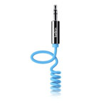 AUX-кабель Belkin Mixit Coiled 6' cable (голубой, 1,8 м, разъемы 3.5 мм, пружина)