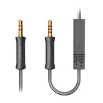 AUX-кабель Vojo Hotline Audio Cable (черный, 1 м, разъемы 3.5 мм, пружина, пульт/микрофон)