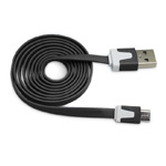 USB-кабель WhyNot Flat Cable универсальный (microUSB, 1 метр, черный) (NPG)