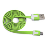 USB-кабель WhyNot Flat Cable универсальный (microUSB, 1 метр, зеленый) (NPG)