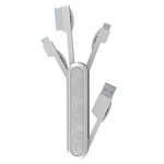 USB-кабель Plus-dot Multifunctional Data Cable (серебристый, Lightning, 30-pin, microUSB, MFi)