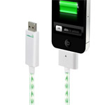 USB-кабель Dexim Visible Green для Apple iPad/iPhone/iPod (с индикацией) (белый/голубой)