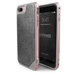 Чехол X-doria Defense Lux для Apple iPhone 7 plus (Rose Gold Grey Fabric, маталлический)