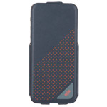 Чехол X-doria Dash Flip Case для Apple iPhone 5 (темно-синий/оранжевый, кожанный)