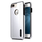 Чехол Melkco Kubalt case для Apple iPhone 7 plus (серебристый/черный, пластиковый)