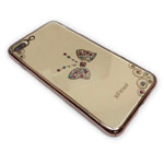 Чехол X-Fitted Royal Butterfly Deluxe для Apple iPhone 7 plus (золотистый, пластиковый)