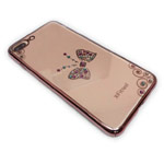 Чехол X-Fitted Royal Butterfly Deluxe для Apple iPhone 7 plus (розово-золотистый, пластиковый)
