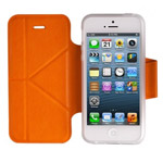 Чехол Momax The Core Smart Case для Apple iPhone 5 (оранжевый, кожанный)