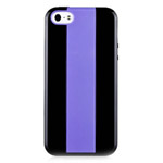 Чехол Momax iCase MX для Apple iPhone 5 (черный/фиолетовый, пластиковый)