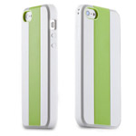 Чехол Momax iCase MX для Apple iPhone 5 (белый/зеленый, пластиковый)