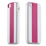 Чехол Momax iCase MX для Apple iPhone 5 (белый/красный, пластиковый)