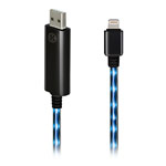 USB-кабель Dexim Visible Green Lightning Cable (черный, Lightning, с индикацией)