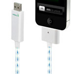 USB-кабель Dexim Visible Green для Apple iPad/iPhone/iPod (с индикацией) (белый)