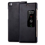 Чехол Yotrix FlipView Smooth case для Huawei P8 (черный, кожаный)