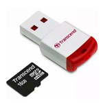 Флеш-карта Transcend microSDHC (16Gb, microSD, Class 10, USB-кард ридер)