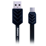 USB-кабель Remax Fishbone Data Cable (microUSB, 1 м, плоский, черный)