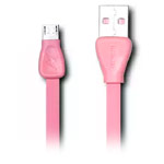 USB-кабель Remax Martin Data Cable (microUSB, 1 м, плоский, розовый)