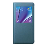 Чехол Samsung Clear View cover для Samsung Galaxy S6 edge plus SM-G928 (голубой, кожаный)