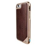 Чехол X-doria Defense Lux для Apple iPhone 6S plus (Brown Crocodile, маталлический)