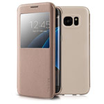 Чехол G-Case Classic Series для Samsung Galaxy S7 edge (золотистый, кожаный)
