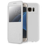 Чехол G-Case Classic Series для Samsung Galaxy S7 (белый, кожаный)