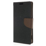 Чехол Mercury Goospery Fancy Diary Case для Sony Xperia Z5 premium (черный/коричневый, винилискожа)