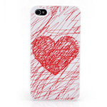 Чехол KissKin Doodle Back case для Apple iPhone 4/4S (Heart, пластиковый)