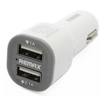 Зарядное устройство Remax Jian Car Charger универсальное (автомобильное, 2.1A, 2xUSB, белое)