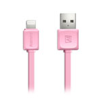 USB-кабель Remax Fleet Data Cable (Lightning, 1 м, плоский, розовый)