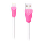 USB-кабель Remax Aliens Data Cable (Lightning, 1 м, плоский, белый/розовый)