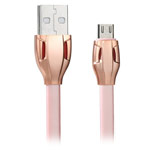 USB-кабель Remax Laser Cable (microUSB, 1 м, плоский, розовый)