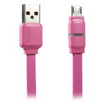 USB-кабель Remax Breathe Cable (microUSB, 1 м, плоский, розовый)