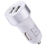 Зарядное устройство Devia Smart Dual Car Charger универсальное (автомобильное, 2.4A, 2xUSB, серебристое)