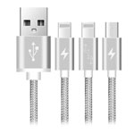 USB-кабель Devia Premium 3-in-1 Cable универсальный (Lightning, microUSB, 1.2 метра, серый)